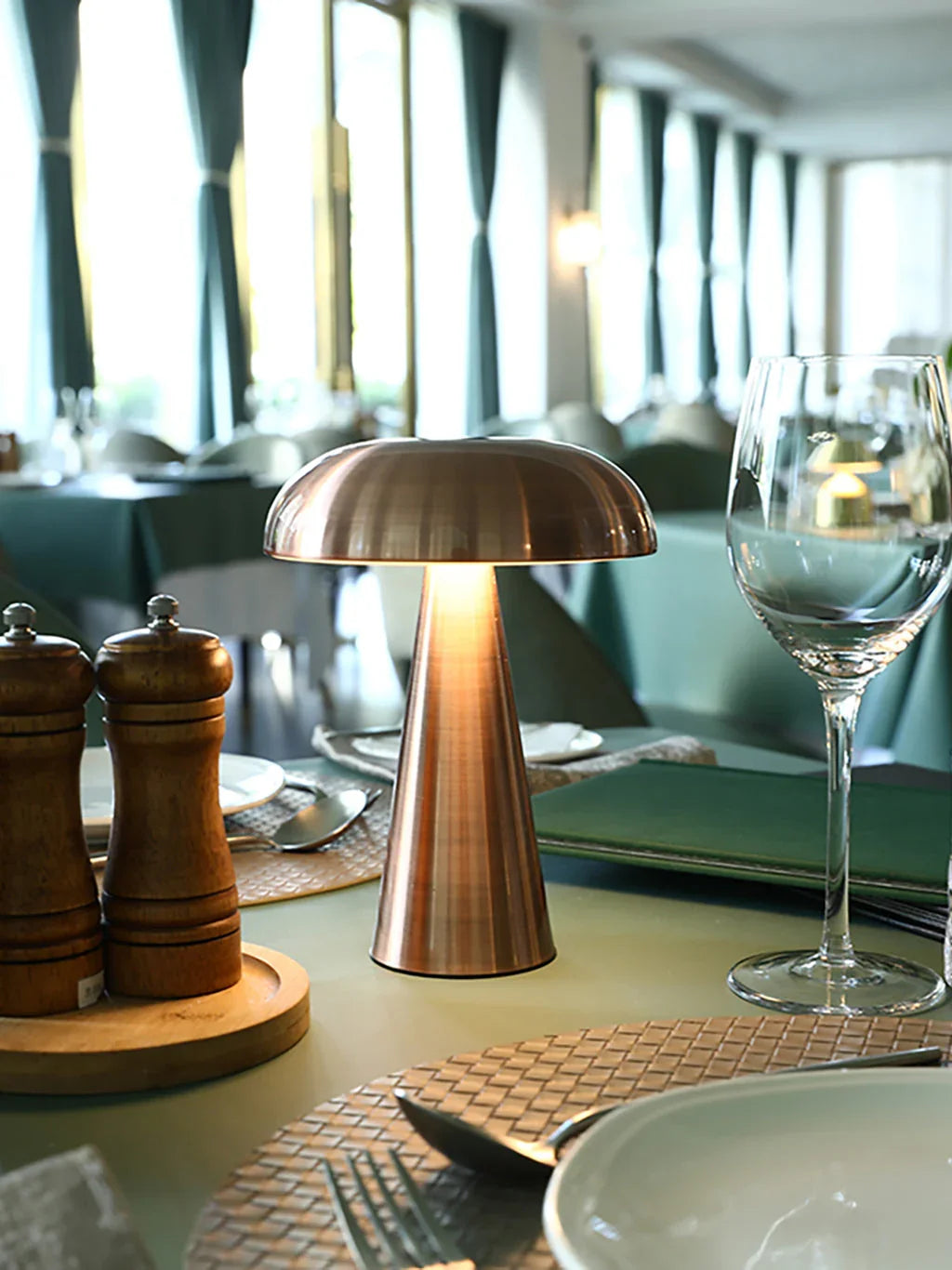 Porcini Wireless LED Table Lamp for Living Room | Rechargeable Touch Dimmable Bedside Lamp