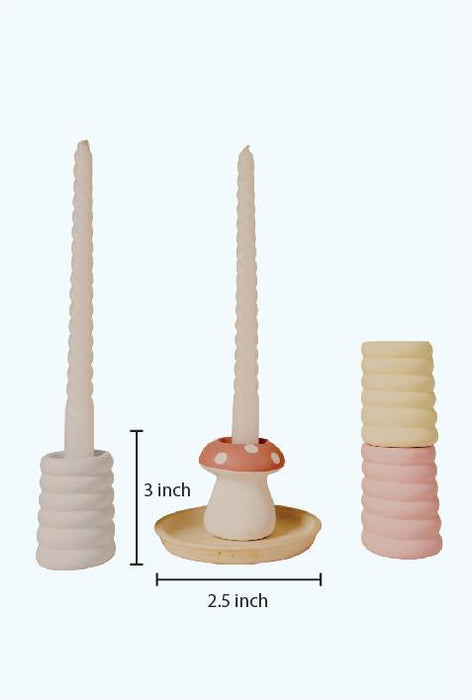 Pastel Perch Mini Candle Stand Set Of 4