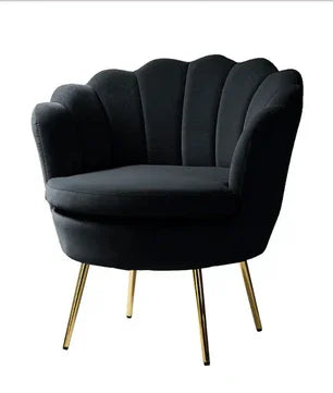 Luxury Design Classic Curve Velvet Wooden Lounge Chair | Accent Chair with Wooden Frame