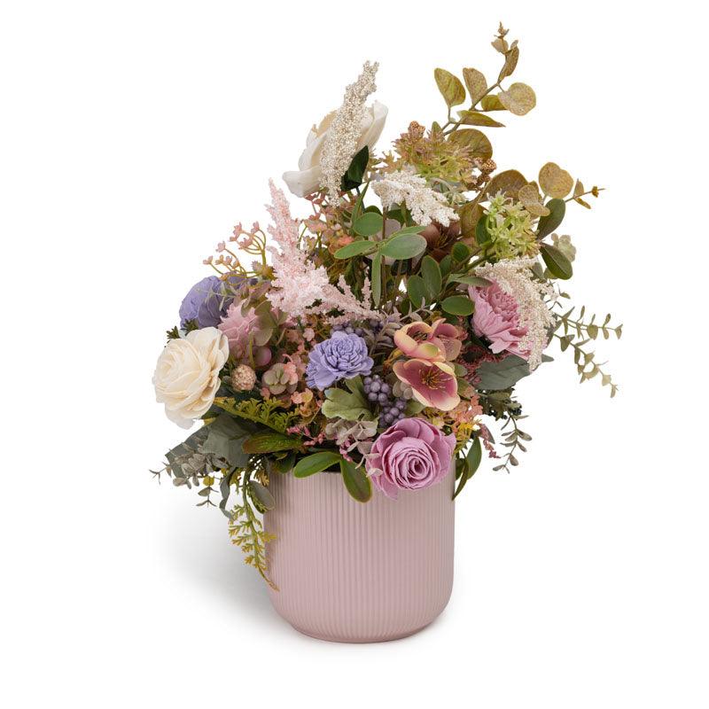 Ceramic Pot And Solawood Arrangement