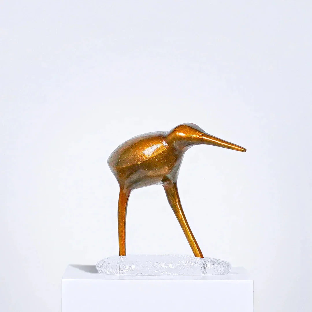 Golden Herald - Metal Bird Sculpture