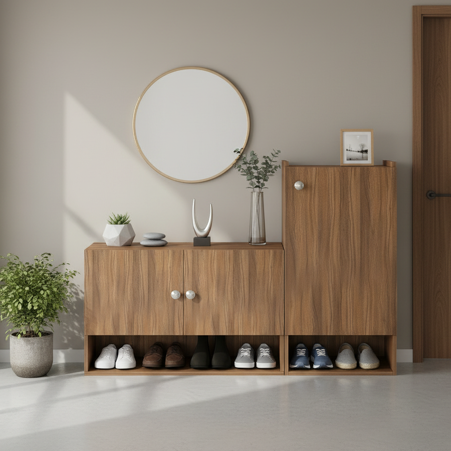 Shoe Rack Cabinet with Doors and Storage - Sinala