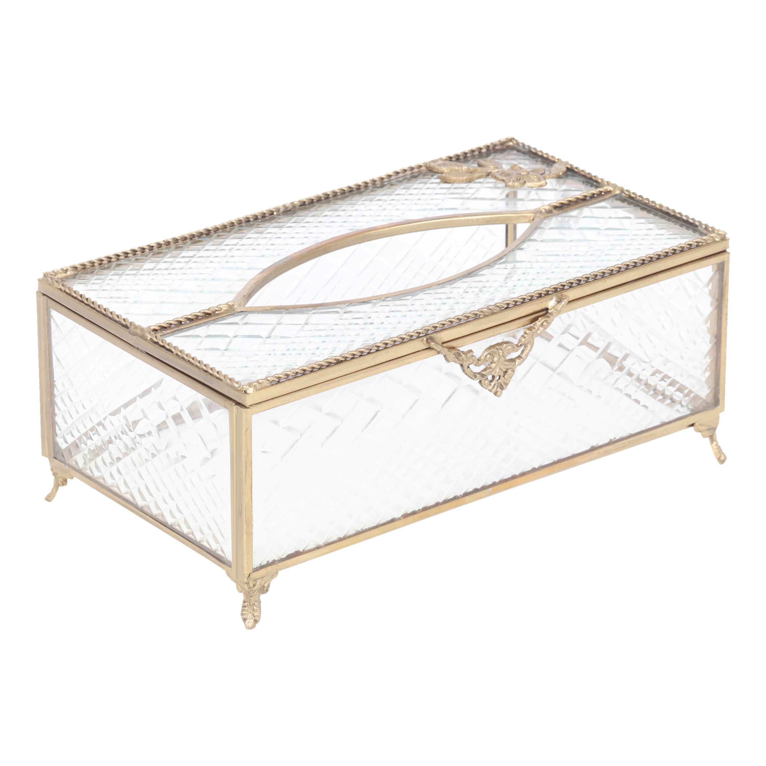 Diamond Cut Crystal Tissue Box