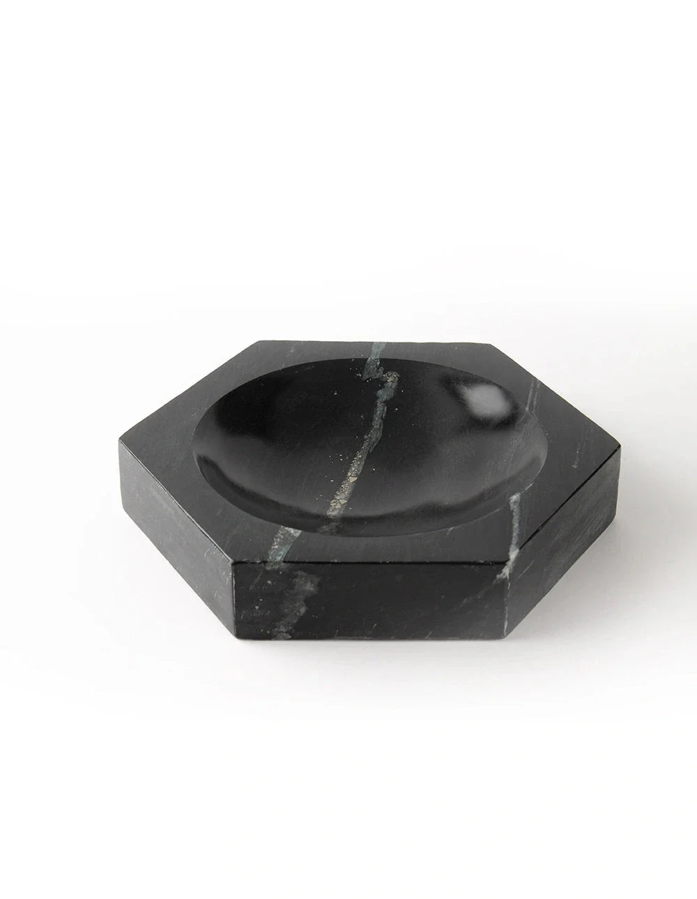 Hexagon Black Marble Bowl
