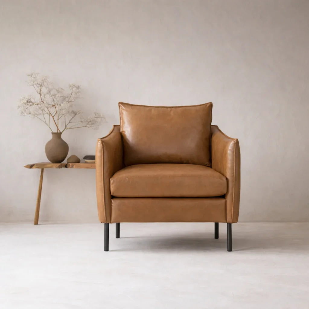 Luxury Velvet Accent Chair for Living Room | Modern Wooden Lounge Chair for Elegant Interiors