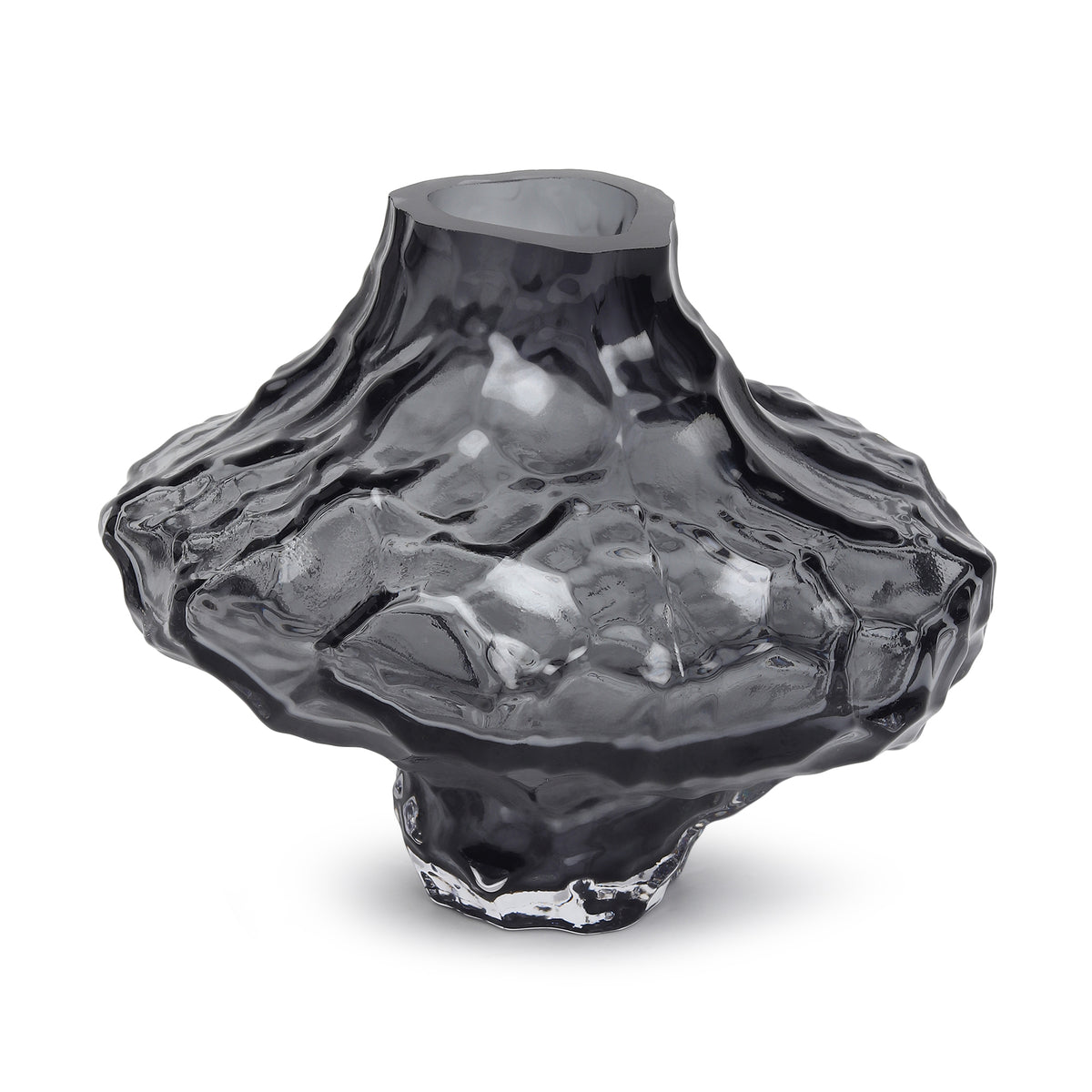 Magma Rise Black Crystal Vase — Large