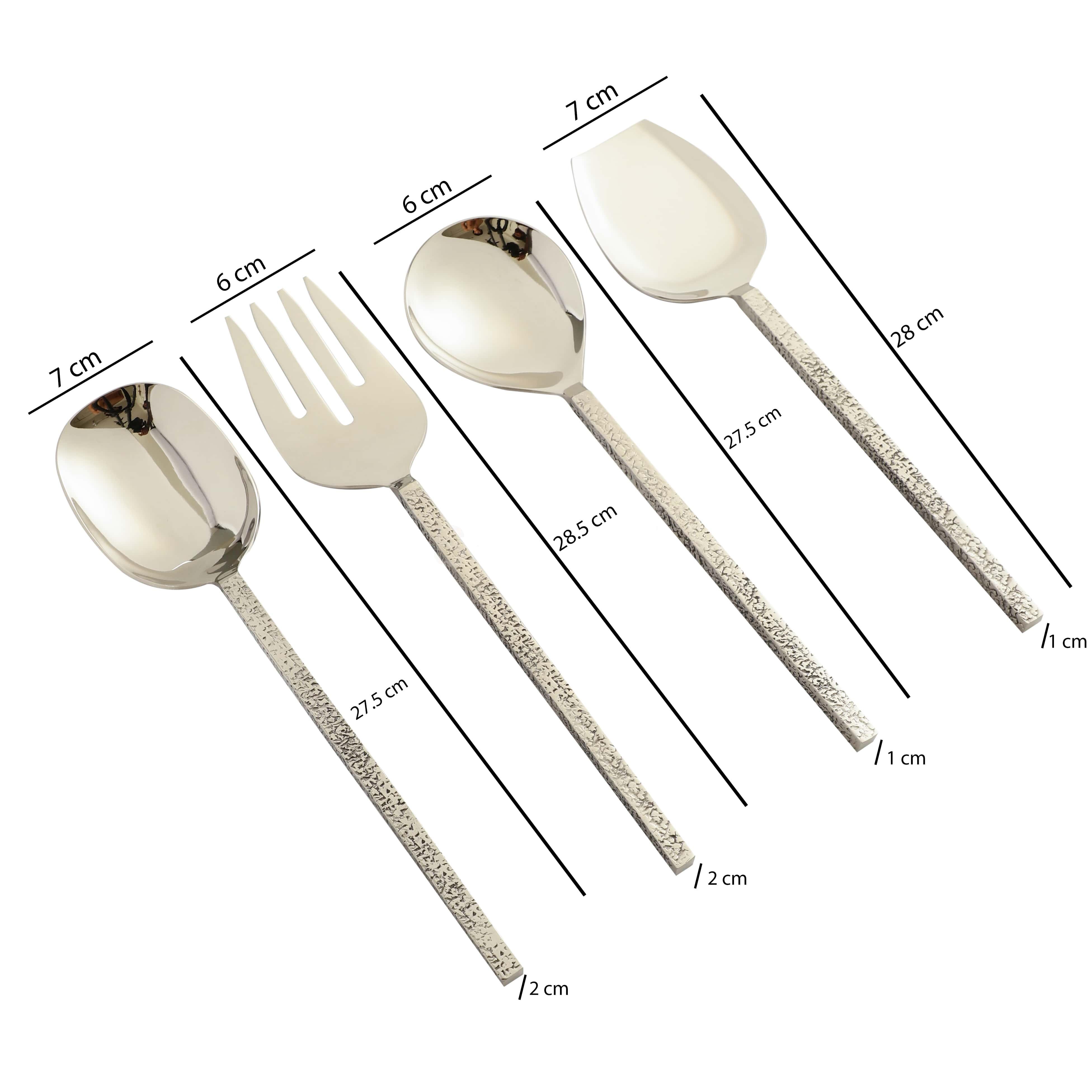 Ember Texture Serving Set Silver
