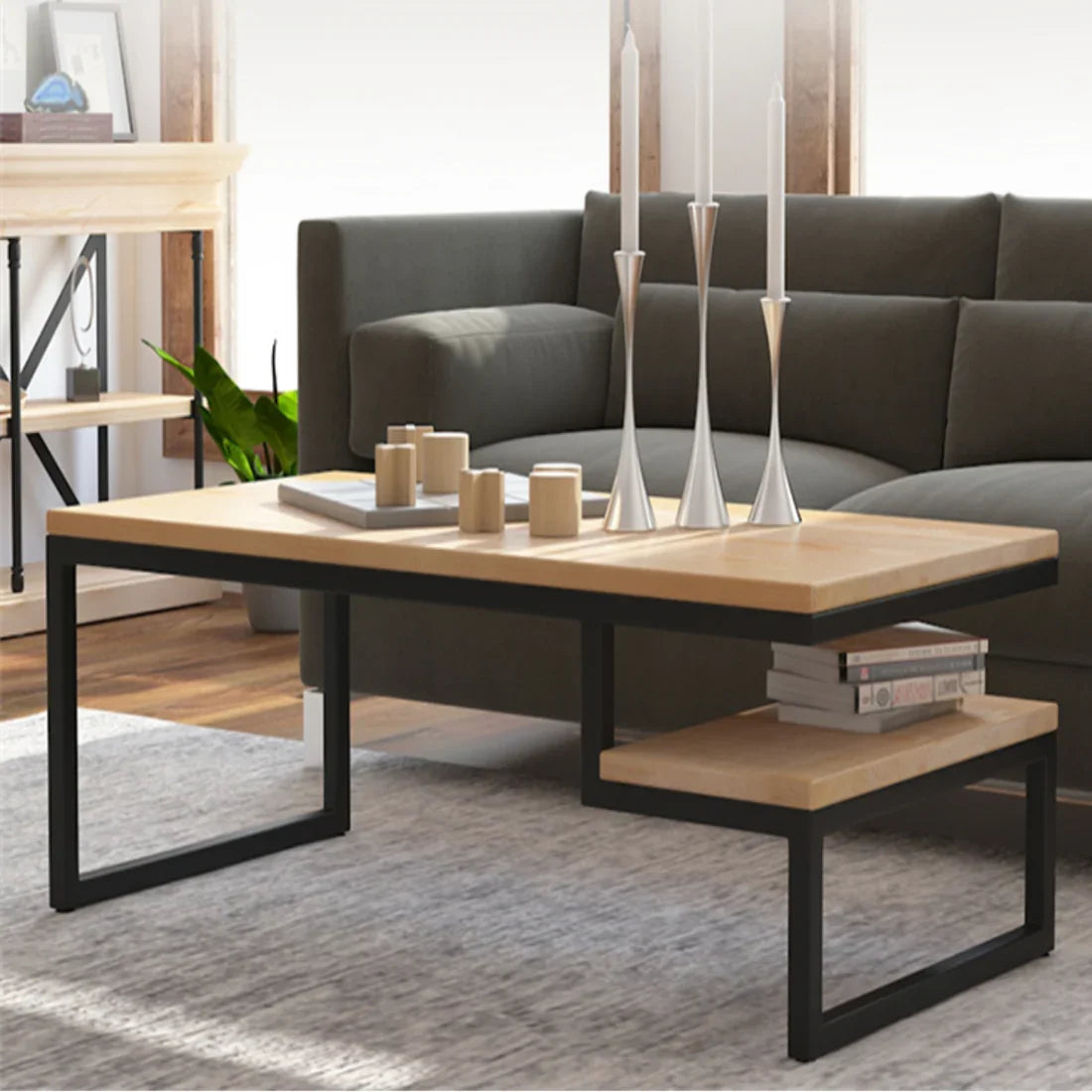 Industrial Coffee Table for Living Room | Mango Wood Sofa Center Table | Tea Table