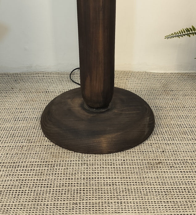 Aristo Wooden Floor Lamp with Jute Fabric Lampshade