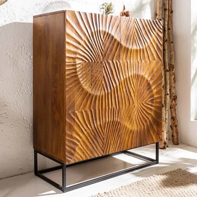 Wave Cabinet | Mango Wood and Metal