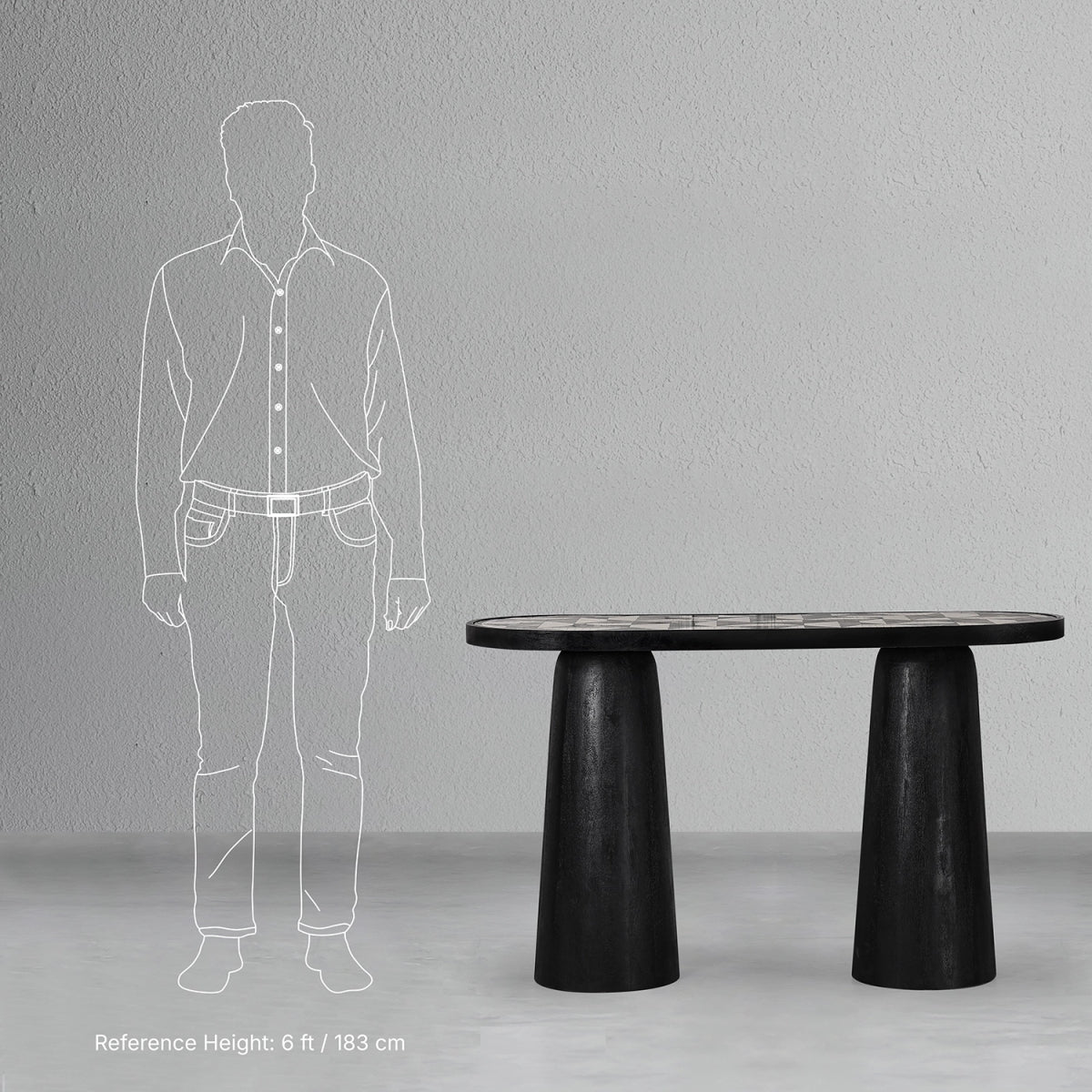 Ebony Geo Inlay Console