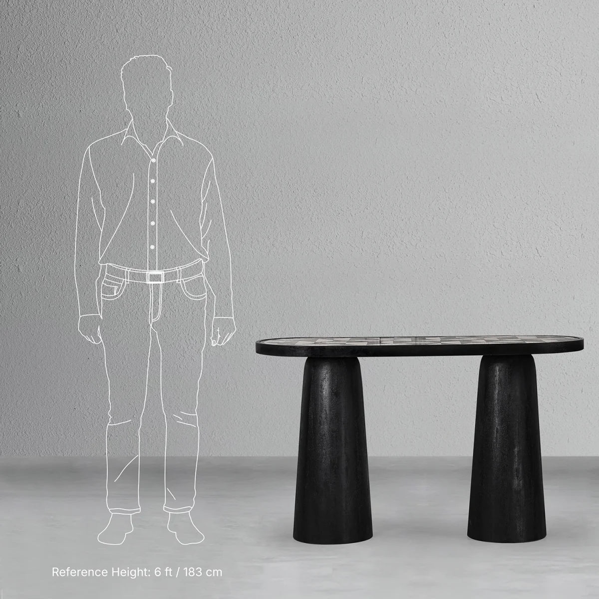 Ebony Geo Inlay Console