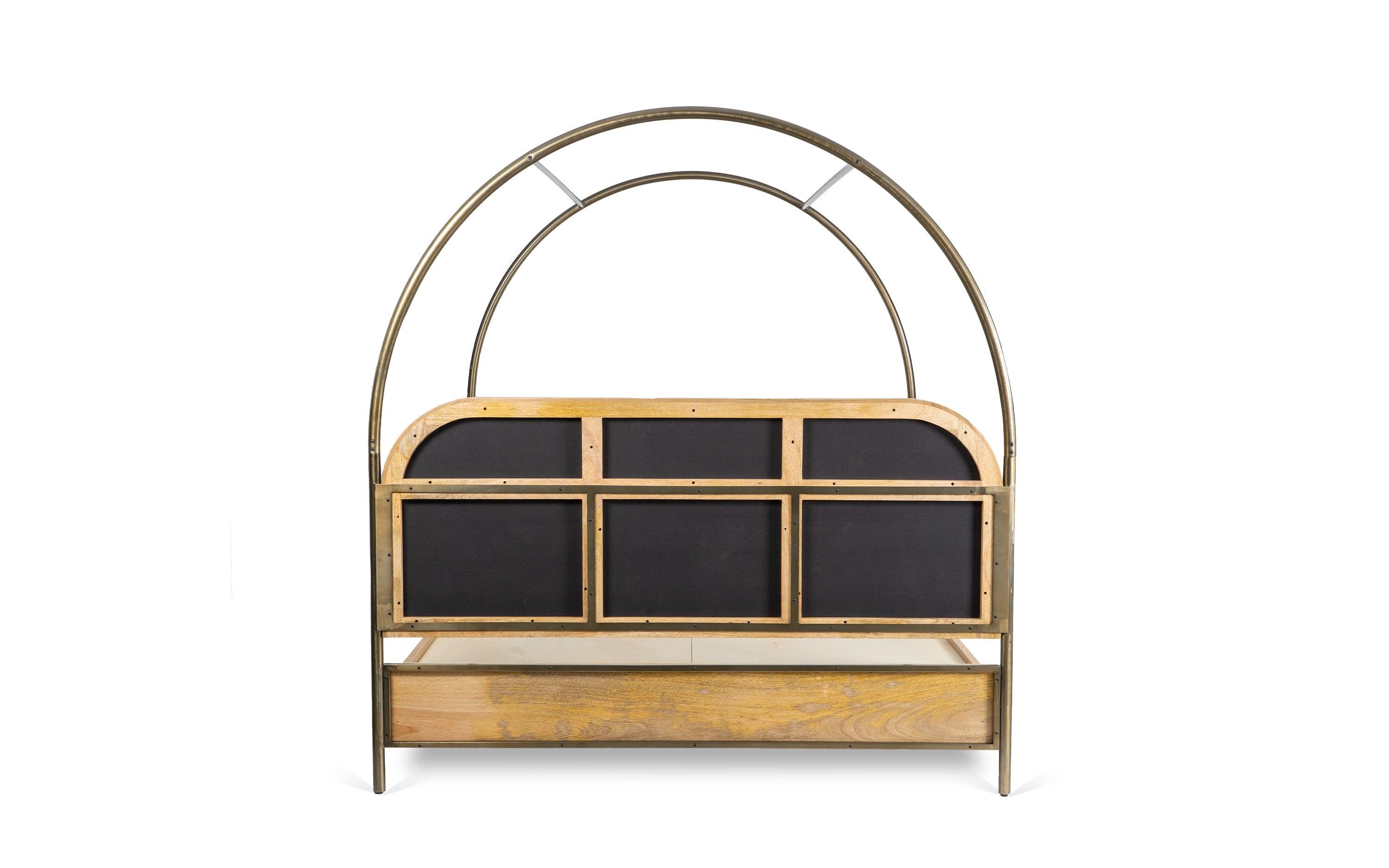Solace Canopy Bed | Acacia Wood and Upholstery