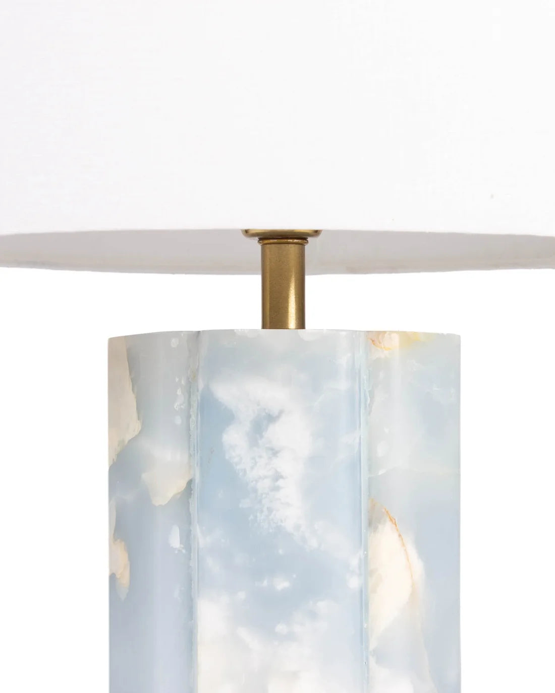 Sola - Blue Onyx & Linen lampshade | Table Lamp