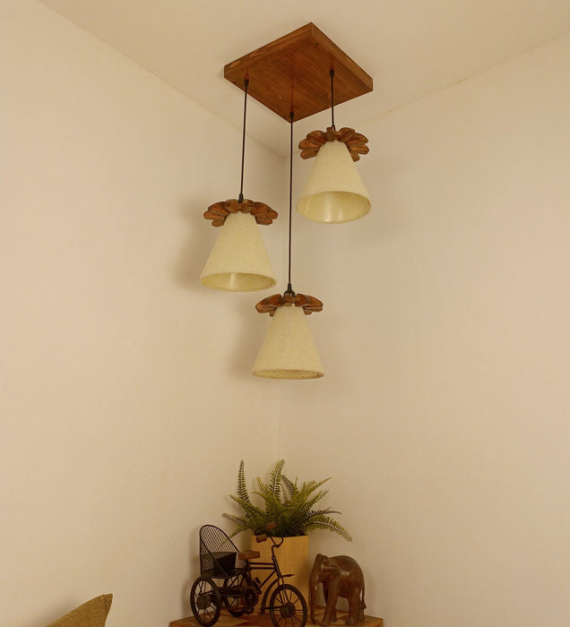 Propel Brown Wooden Cluster Hanging Light
