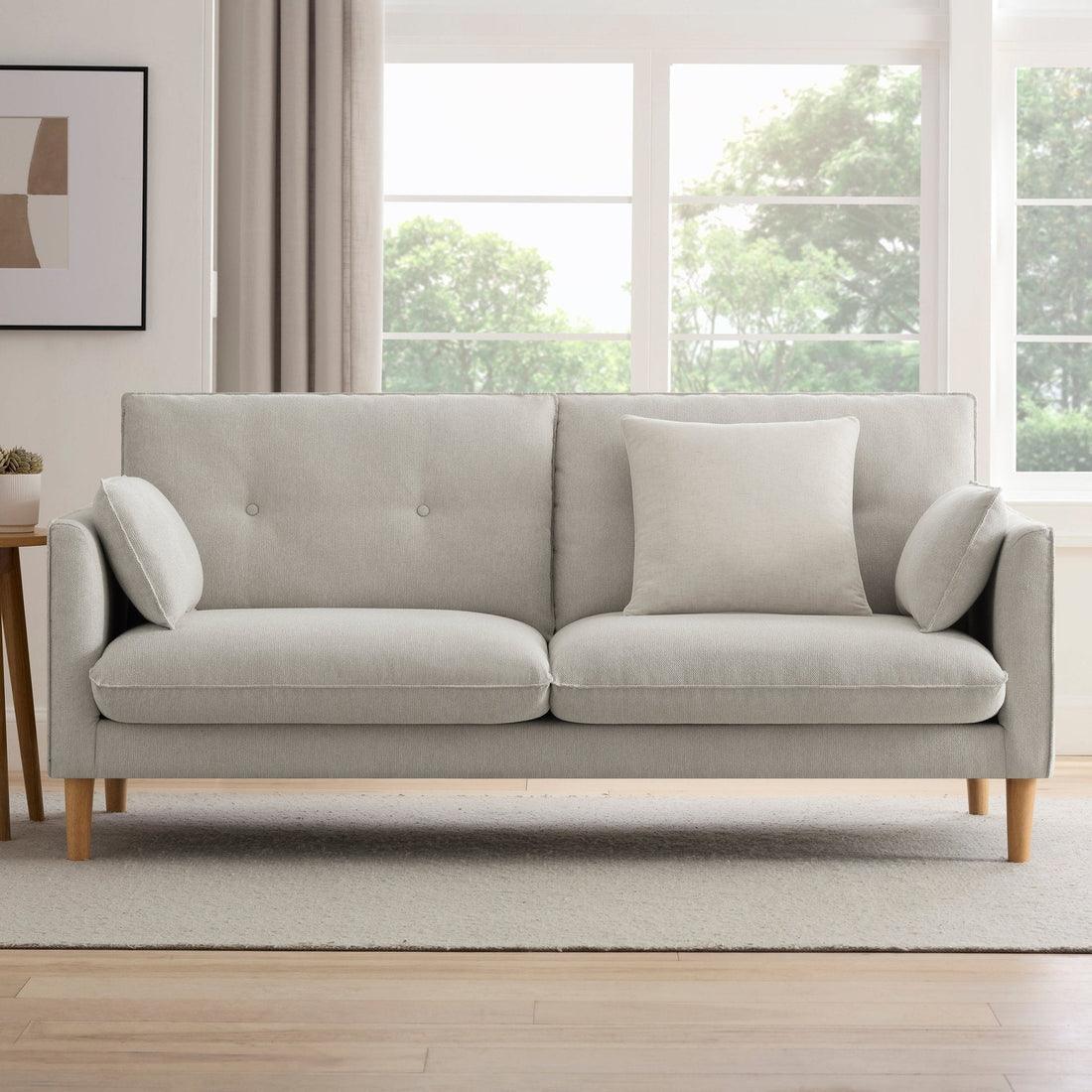 Palermo Sofa | Sheesham Wood & Linen Fabric