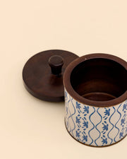 Frosted Wooden Storage Jars