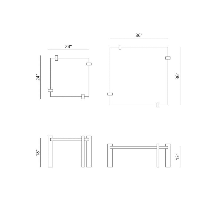 Set of Two - Coffee Table With Sleek Legs