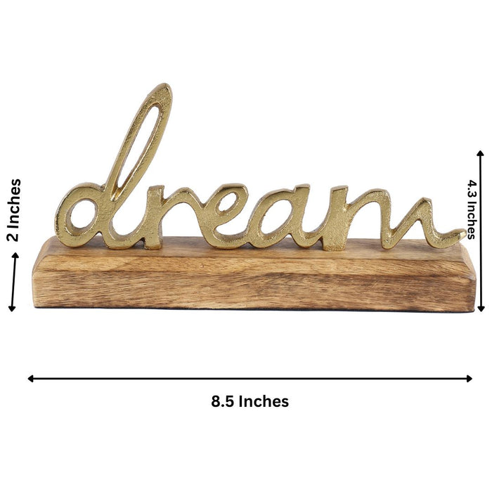 Metal Free Standing Tabletop Dream Sign | - Gold