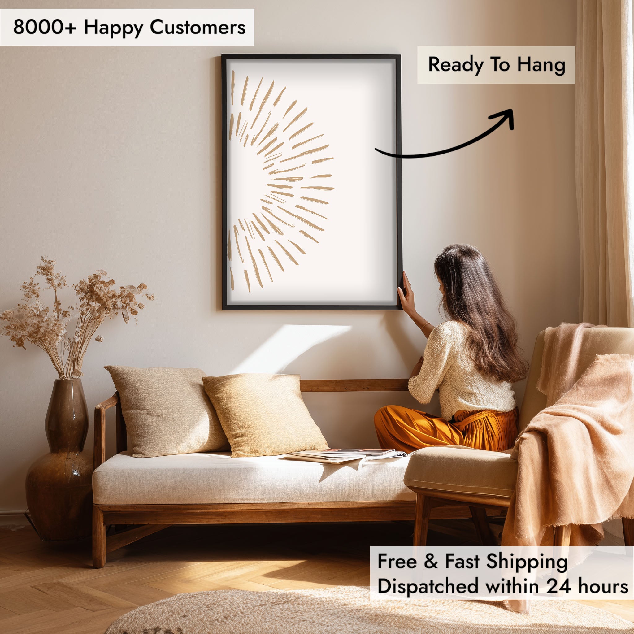 Burst – White – Elegant White Wall Painting