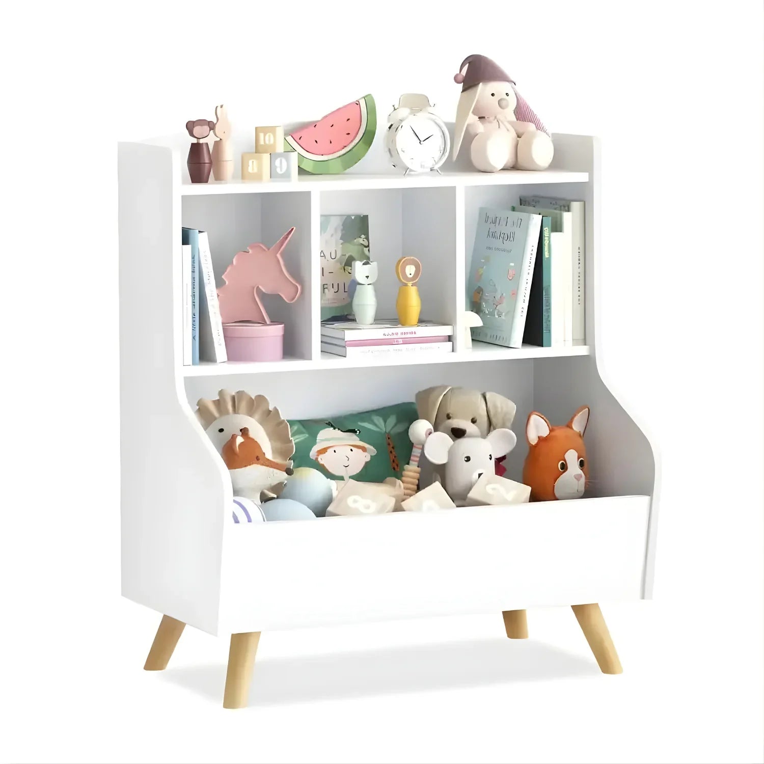 3-Tier Bookshelf Open Bookcase, for Baby Books Organizer