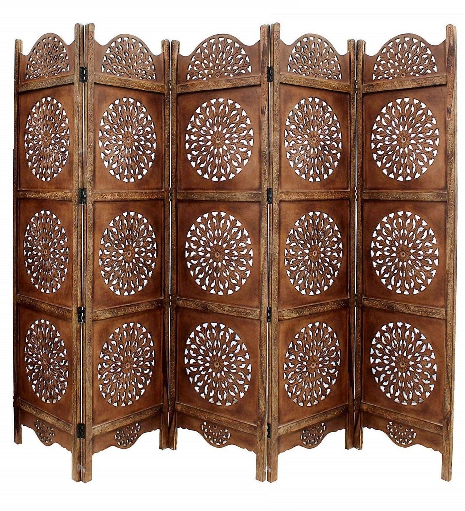MDF Jali Room Divider with Handcrafted Mango Wood Frame