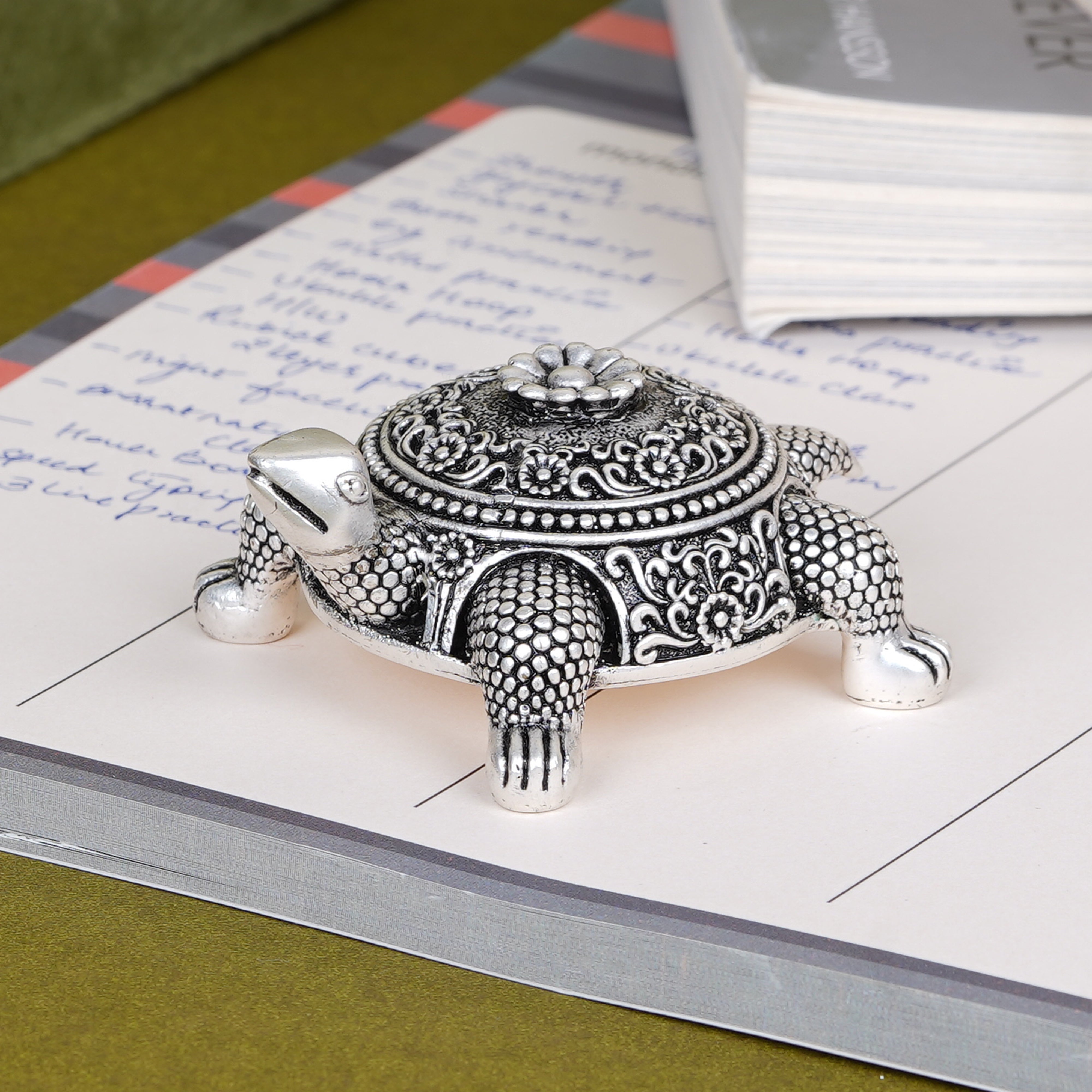 Silver Plated Brass Tortoise Paperweight