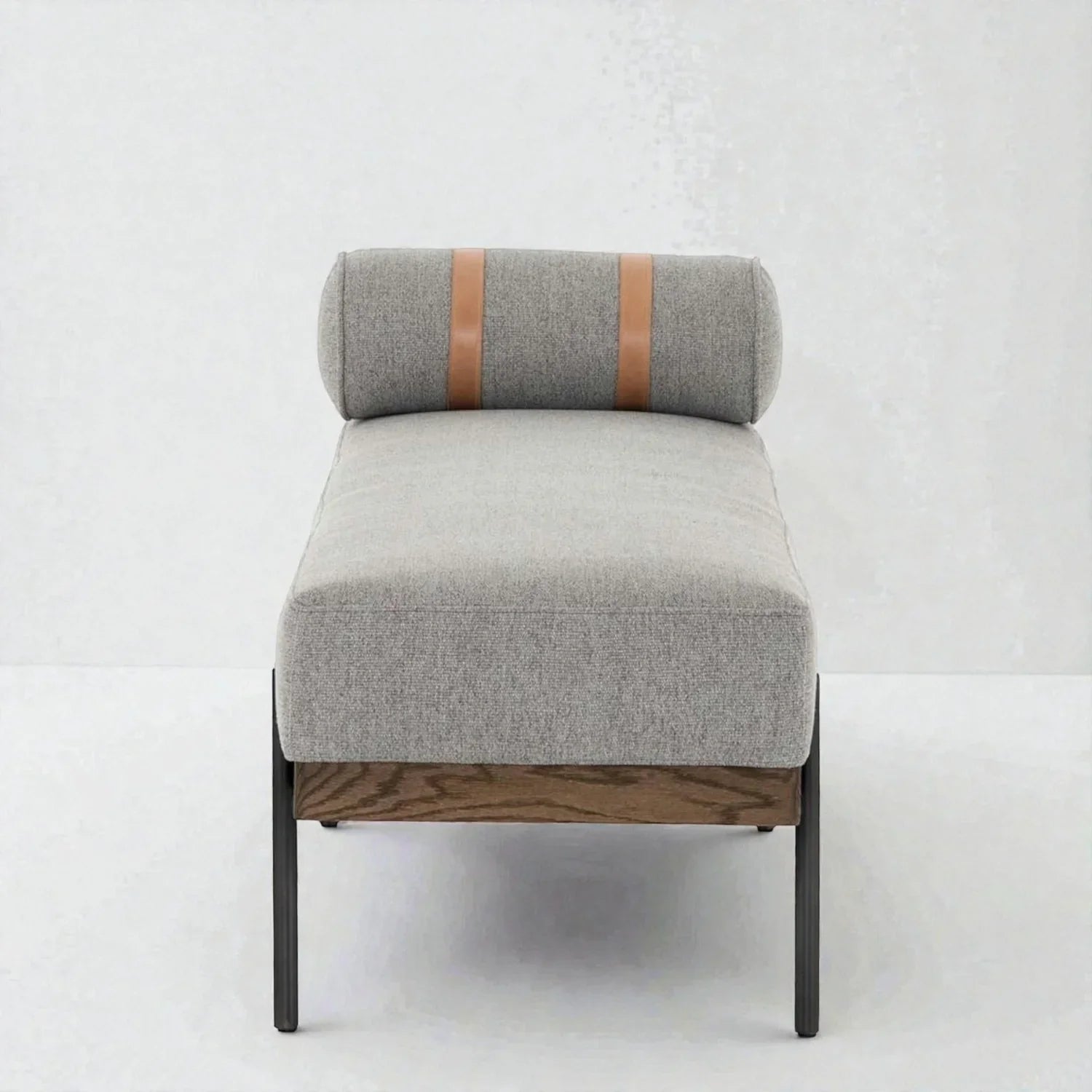 Upholstered Seating Bench with Metal Legs | Modern Fabric Bench for Bedroom & Entryway