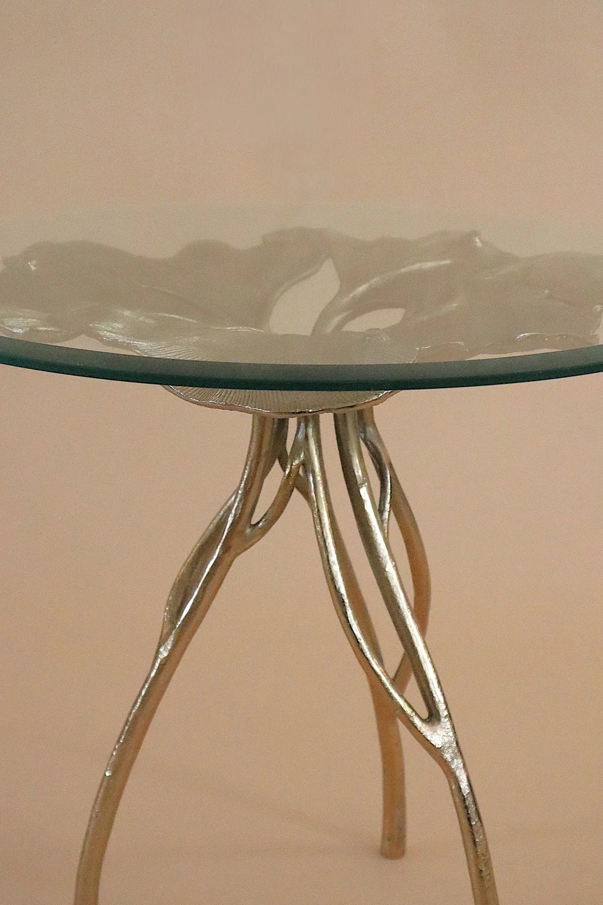 Grove Sculptural Coffee Table | Gold Botanical Accent Table for Modern Interiors
