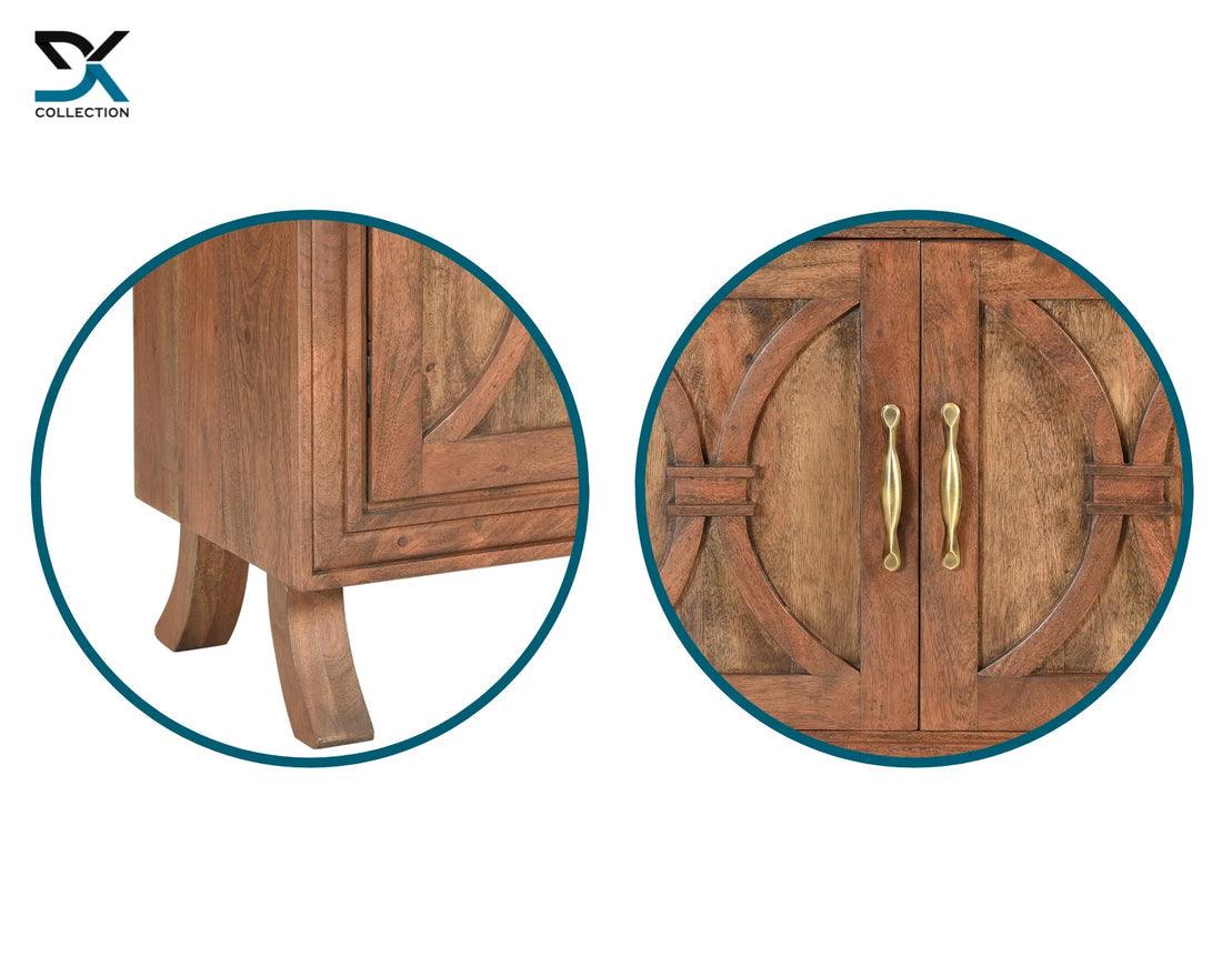 Sienna 2-Door Acacia Wood Cabinet | Modern Wooden Storage Cabinet Unit