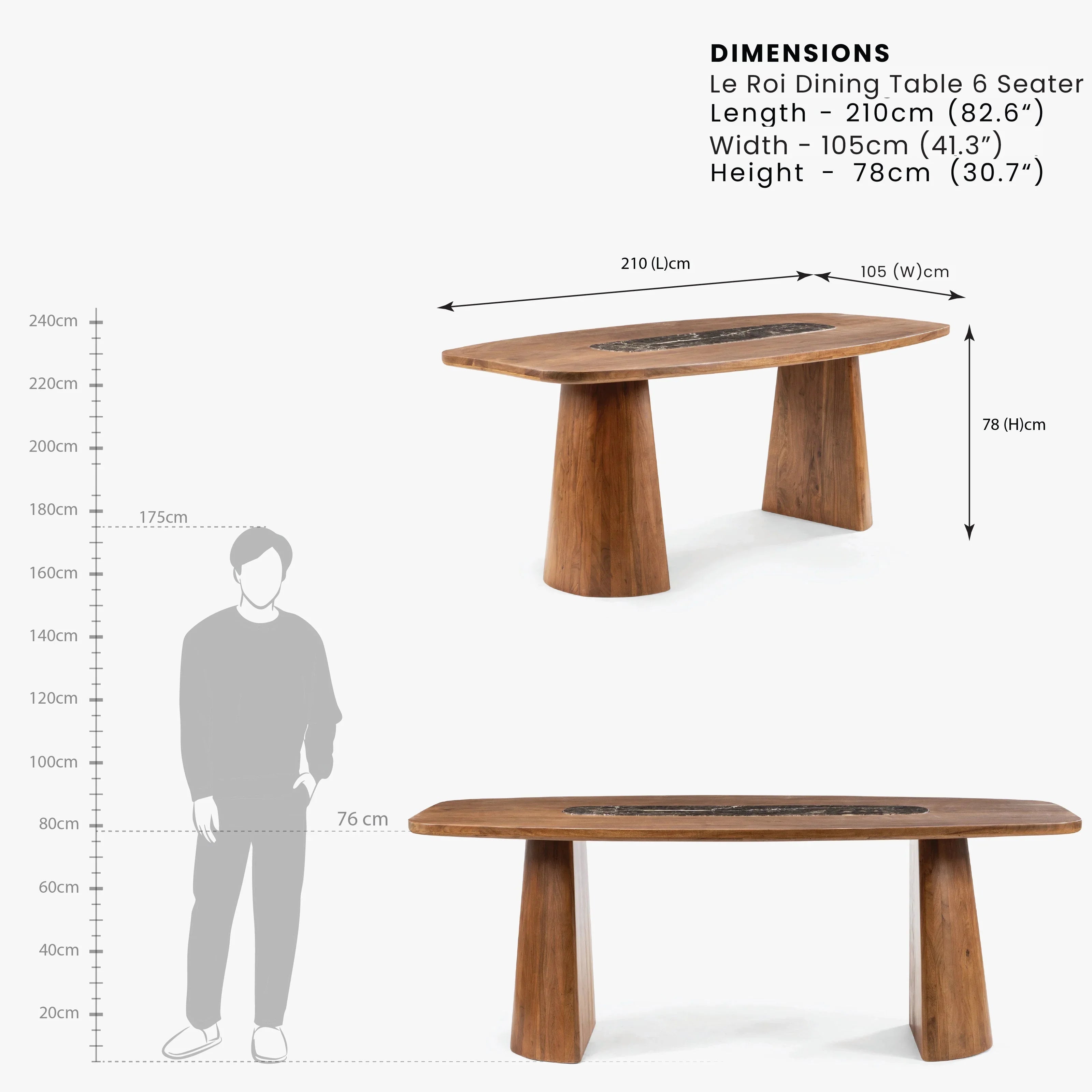 Le Roi Dining Table 6 Seater