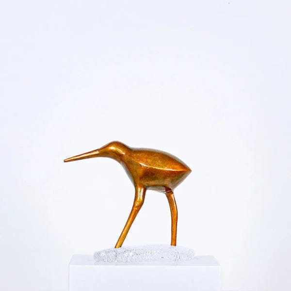Golden Herald Bird Showpiece | Decorative Metal Home Decor Accent Sculpture