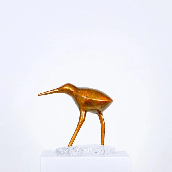 Golden Herald - Metal Bird Sculpture