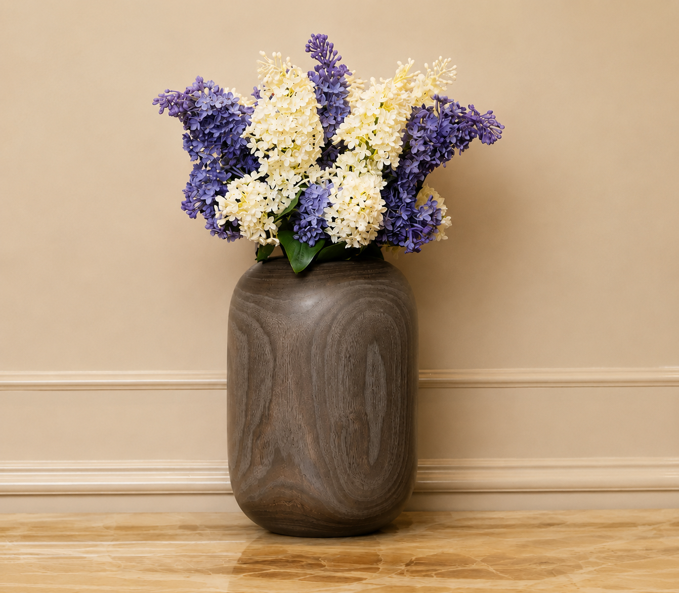 Walnut Petite Wooden Flower Vase | Minimalist Decorative Vase for Modern Home Décor
