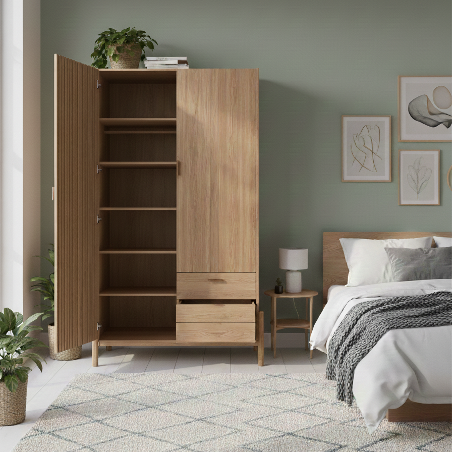 Flute Wardrobe | Mango Wood