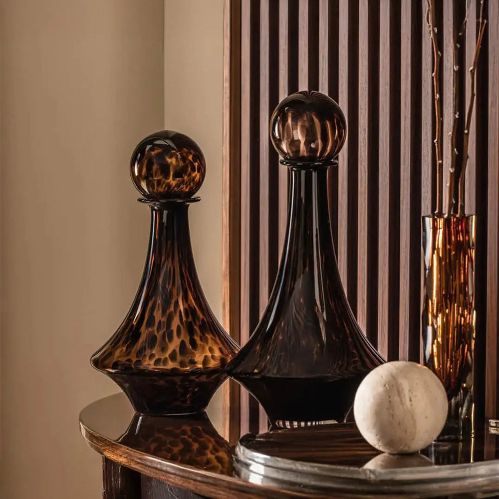 Timeless Stout Glass Flower Vase or Showpiece | Elegant Smoked Brown Decorative Vase for Living Room