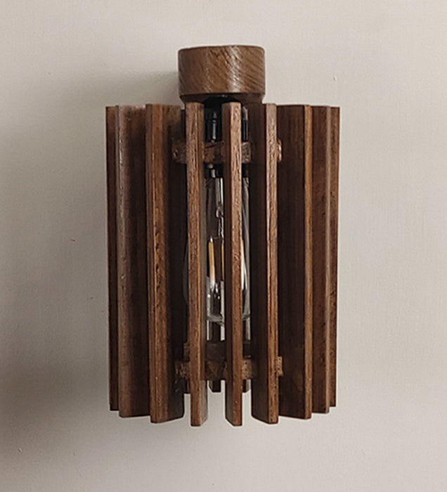 Ventus Brown Wooden Wall Light for Living Room Decor | Hanging Lamp