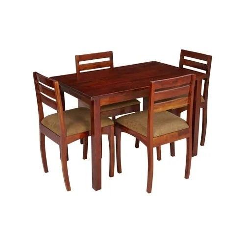 4 Seater Dining Set | Solid Acacia Wood Dining Table with 4 Chairs