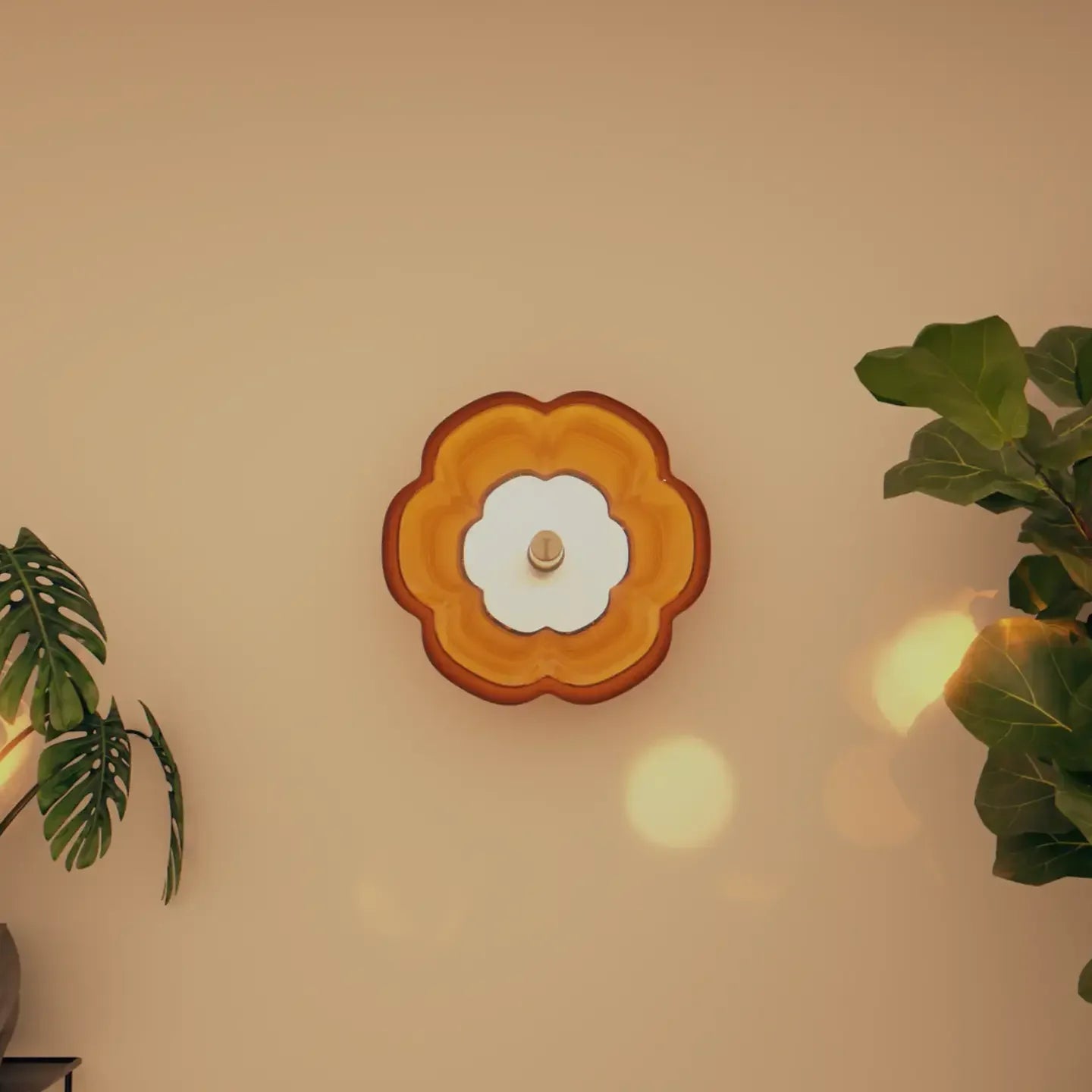 Lotus Inspired Table Lamp | 3D Printed PLA Designer Lamp with Warm LED Light