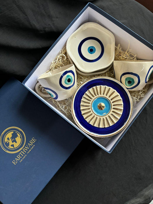 Evil Eye Cups & Saucer with Gift Box | Gift Hamper for Women