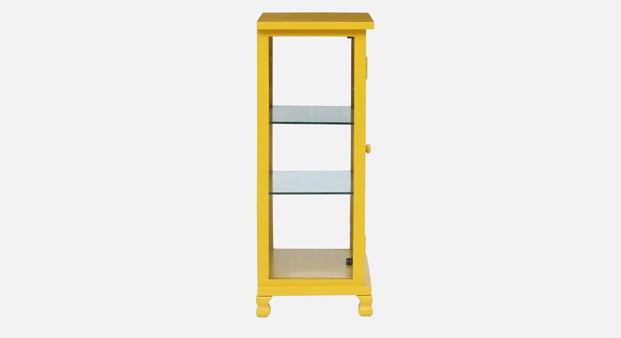 Yellow & Black Metal Wood Cabinet | Cupboards for Living Room