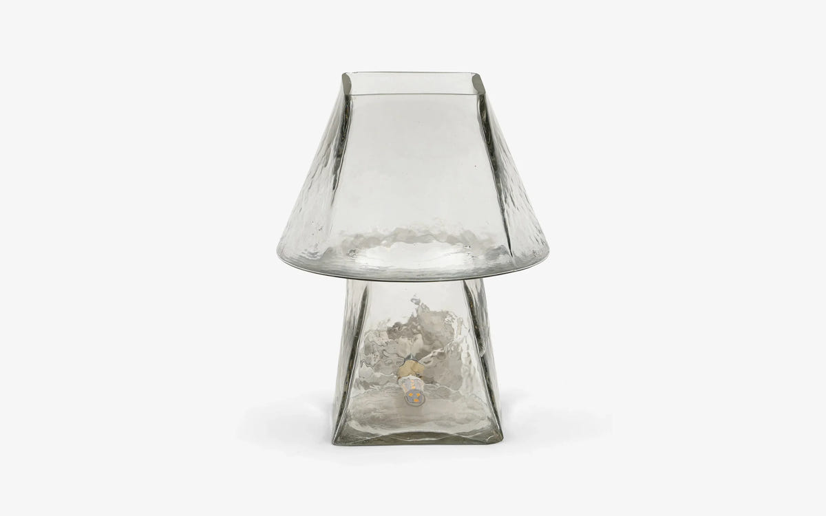 Lueur Clear Glass Table Lamp | Modern Textured Glass Mini Lamp for Home Decor