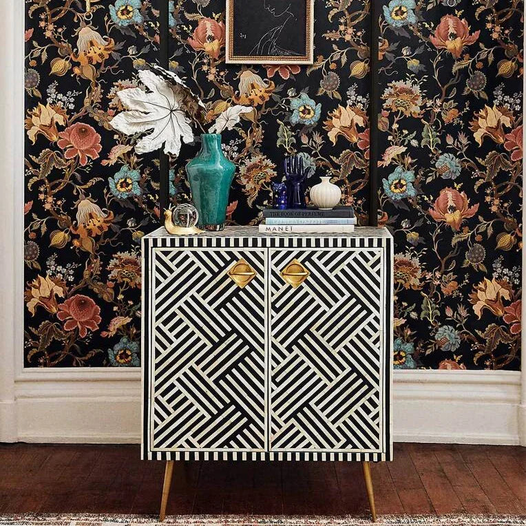 Inlay Storage Cabinet-Chevron