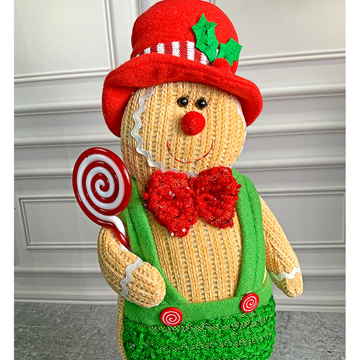 Lollipop Gingerbread Self Standing Man Christmas Table Décor and Christmas Decoration