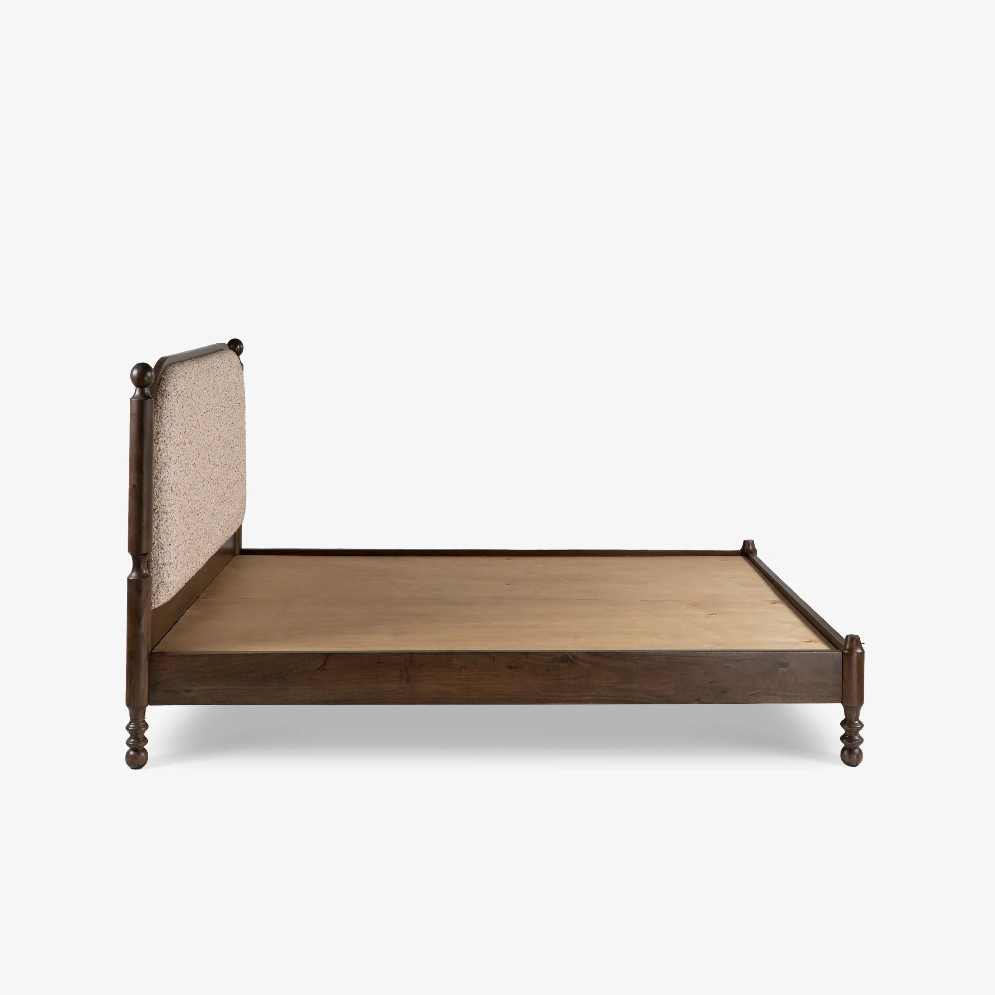 Ukti Bed | Acacia Wood, Mild Steel and Upholstery