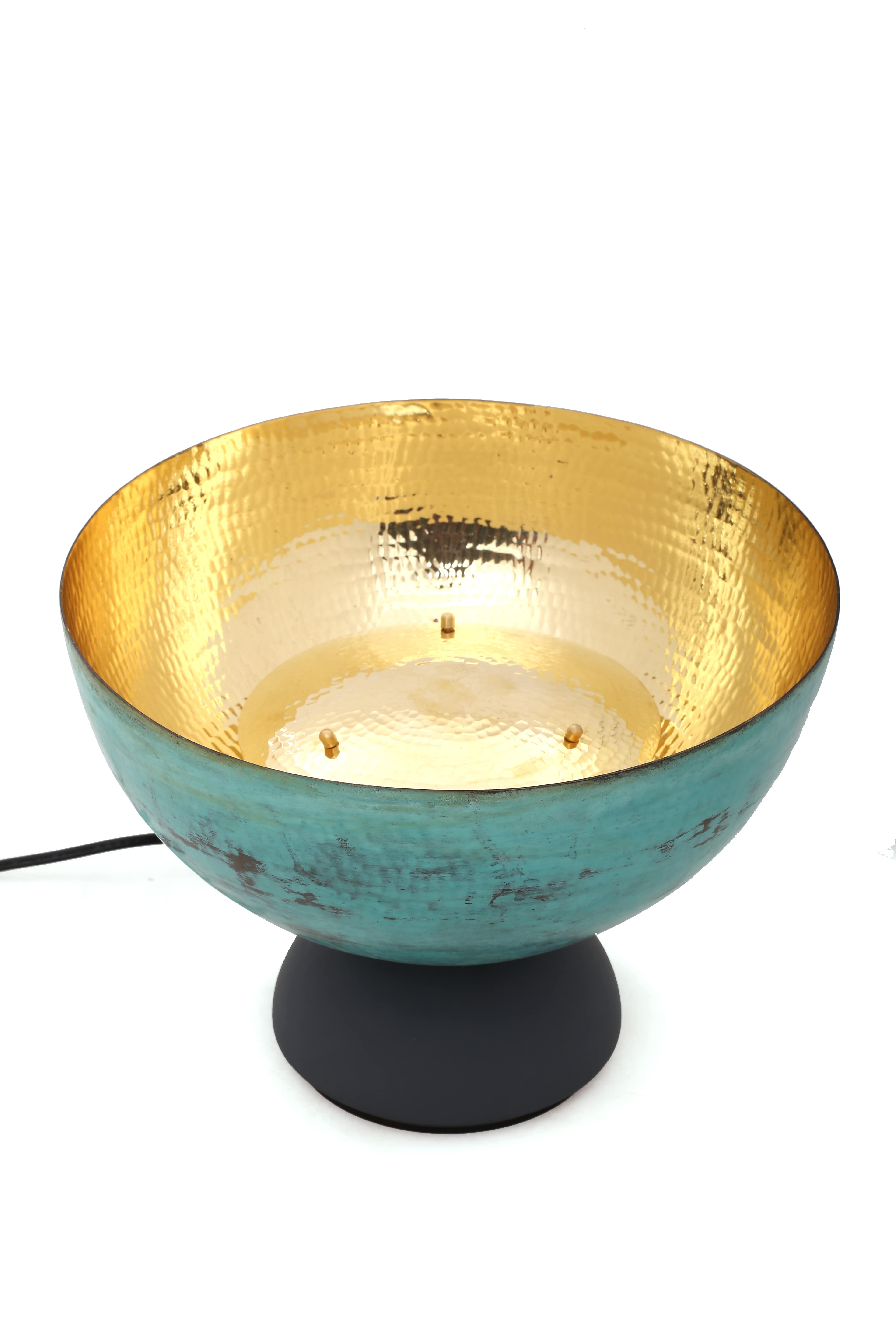 Goblet Uplighter | Brass And Wood