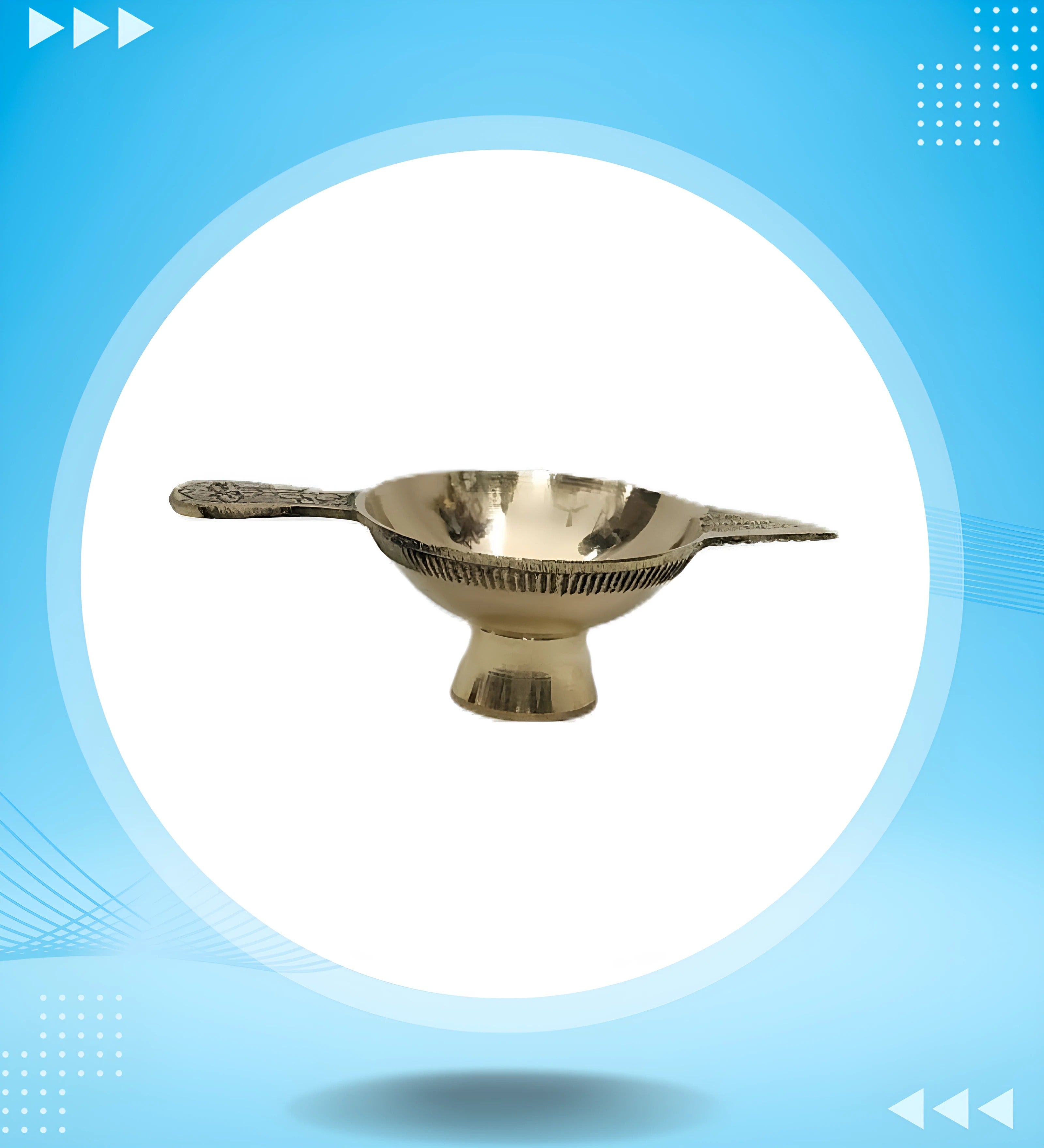 Pure Brass Aura Diya – Pure Brass Traditional Oil Lamp for Pooja, Aarti, and Festivals