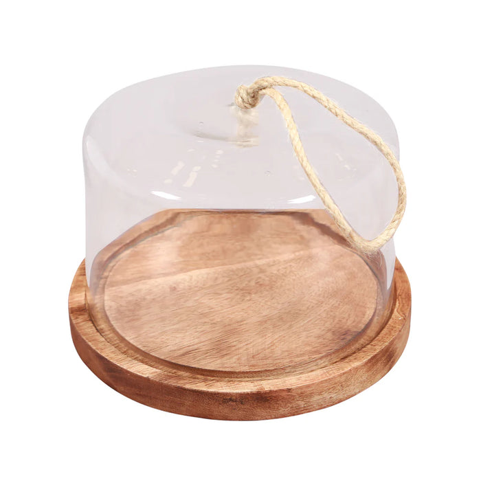 Glass and Wooden Cakedome | Cake Server