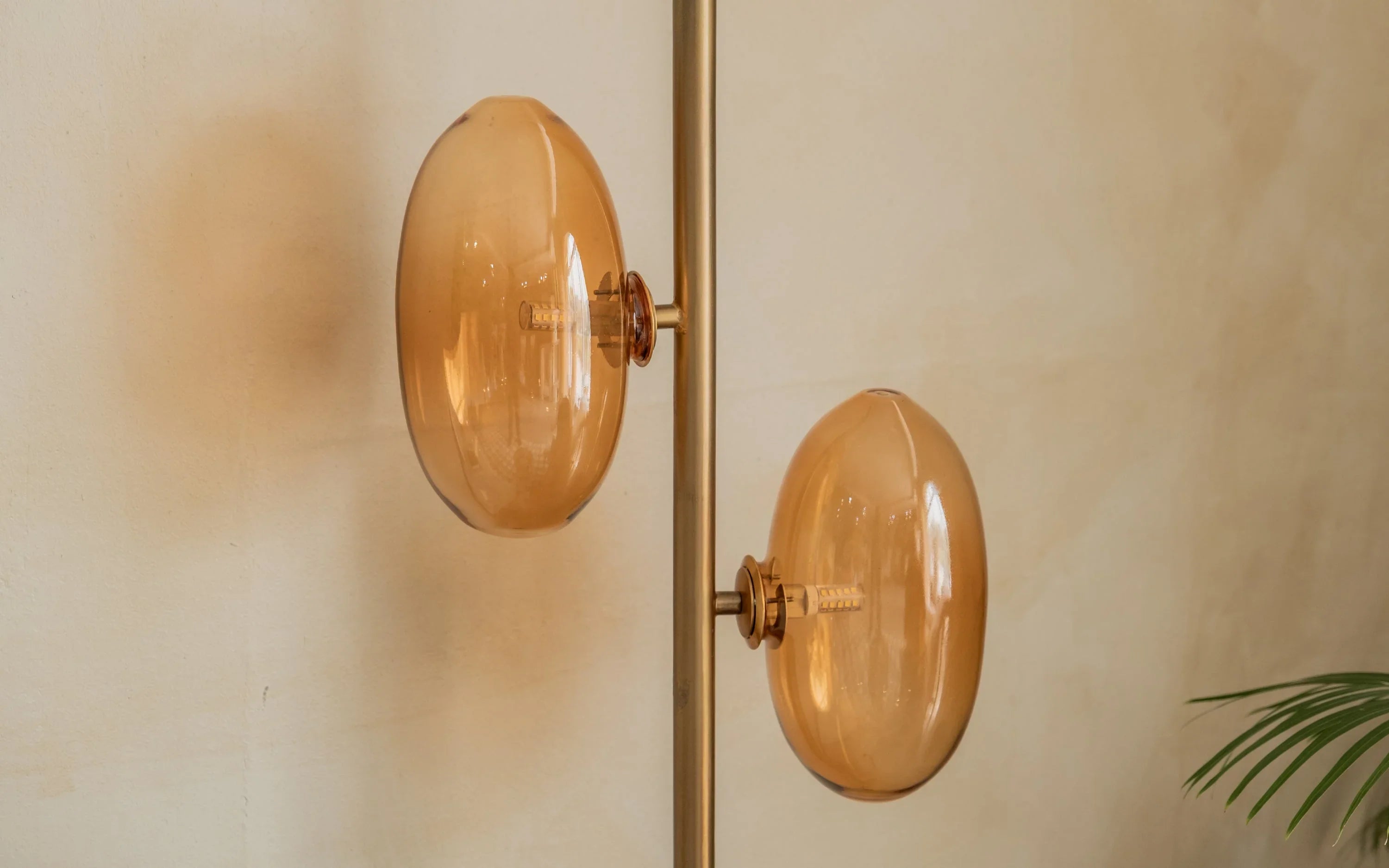 Astra Designer Floor Lamp with Amber Glass | Standing Lamp for Living Room