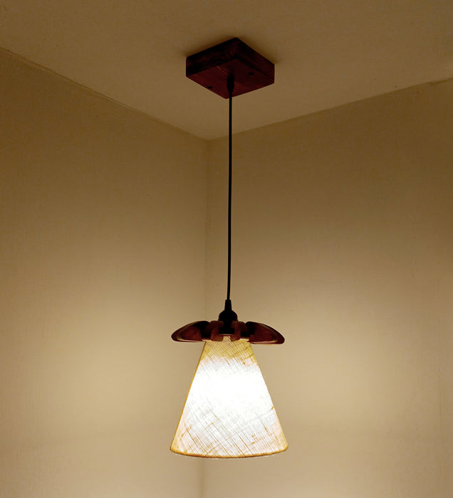 Whirl Brown Wooden Single Hanging Lamp